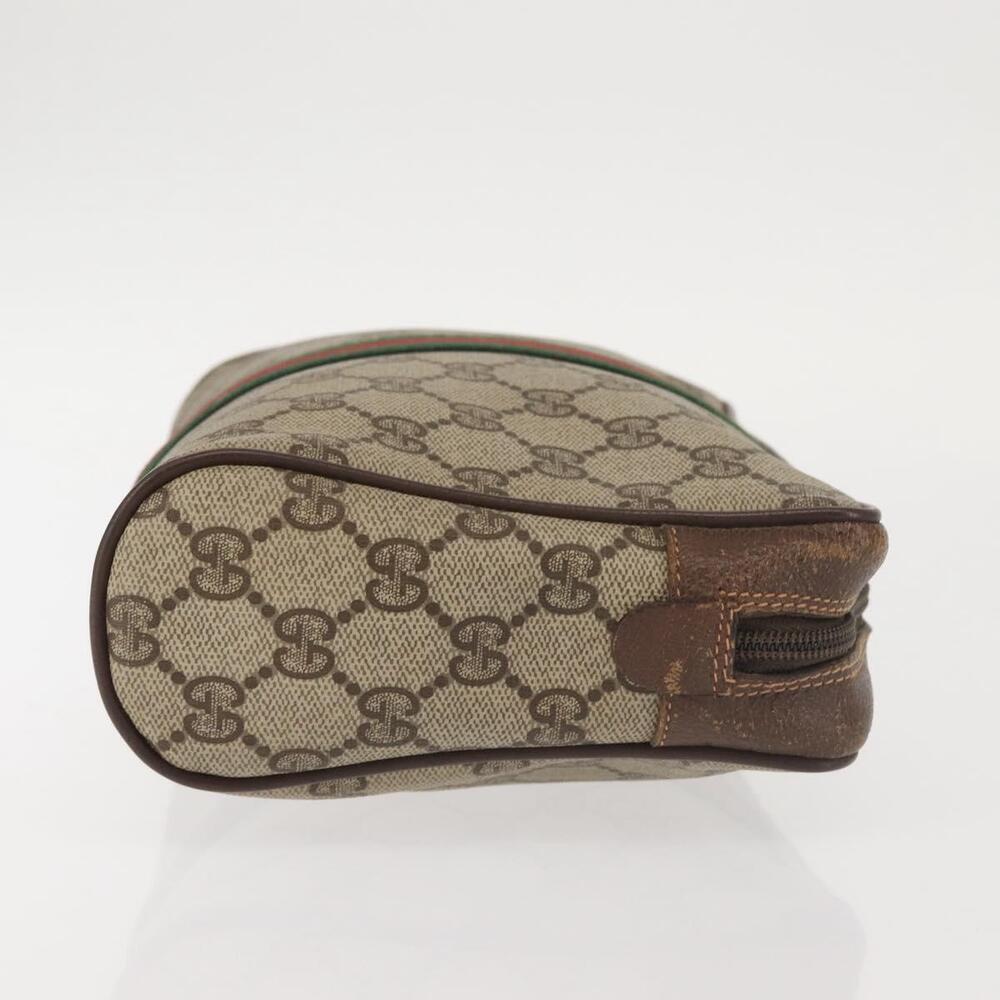 GUCCI GG Supreme Web Sherry Line Clutch Bag PVC Beige 156 01 012 Auth th6330 - Picture 3 of 16